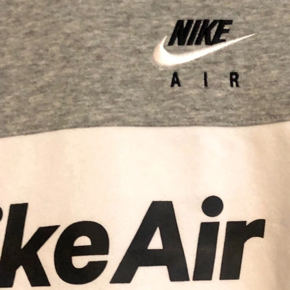 NWT Kids NIKE AIR Logo Color Block Fleece Hoodie Sweatshirt Grey Boys 6
